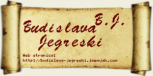 Budislava Jegreški vizit kartica